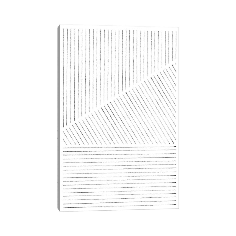Abstract Geometric Lines - Print on Canvas, 66.04cm H x 45.72cm W x 3.81cm D, Wrapped Canvas