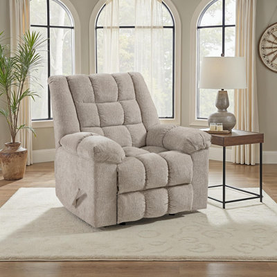 Gabriel 41" Traditional Chenille Fabric Rocker Reclining Chair with Gentle Rocking Motion & Pull-Handle Recline by Red Barrel Studio