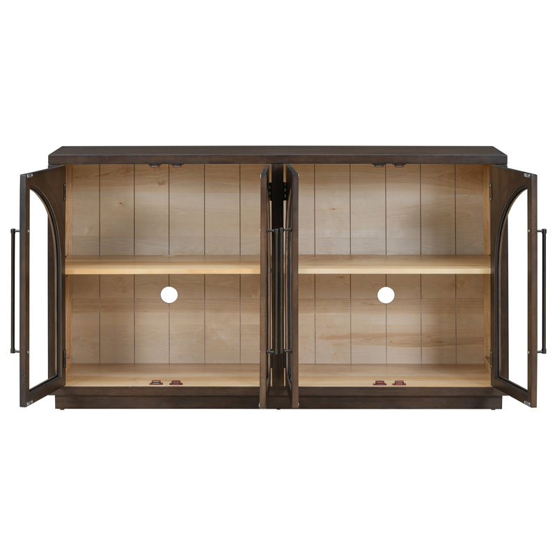 Xian Arched Sideboard with Glass Doors & Adjustable Shelves