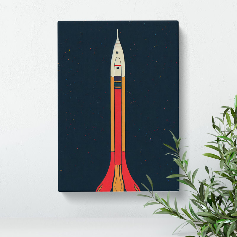 Astonishing Spaceship Rocket - Wrapped Canvas, 50cm H x 35cm W x 3cm D