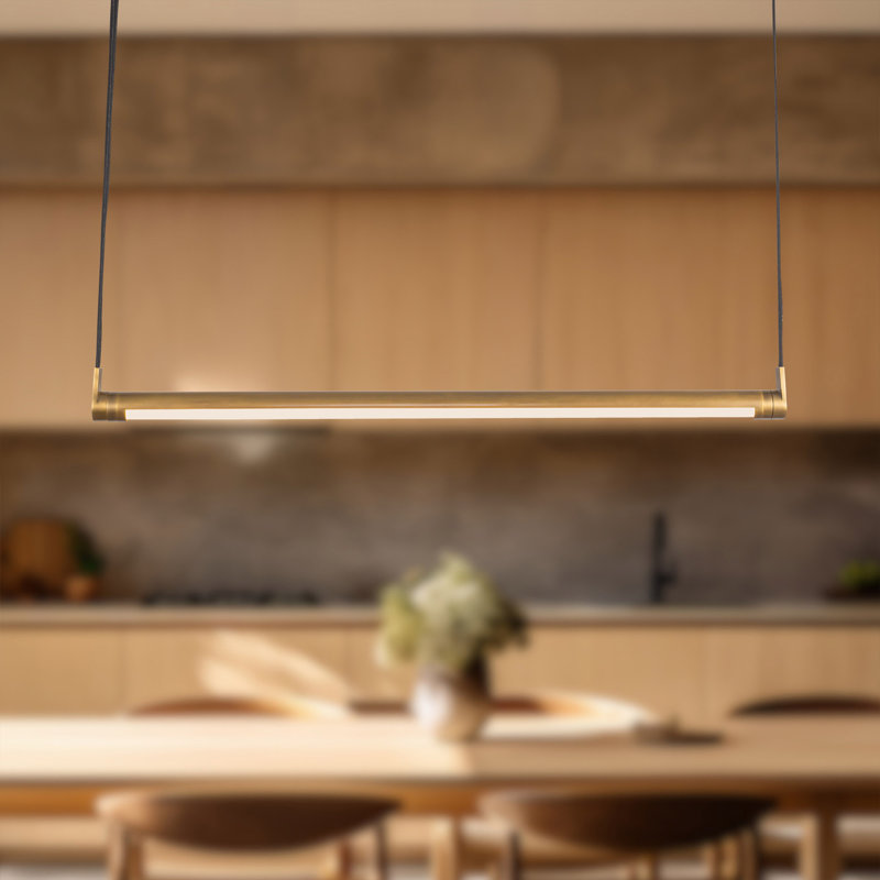 Laurence 1 - Light LED Pendant, Vintage Brass