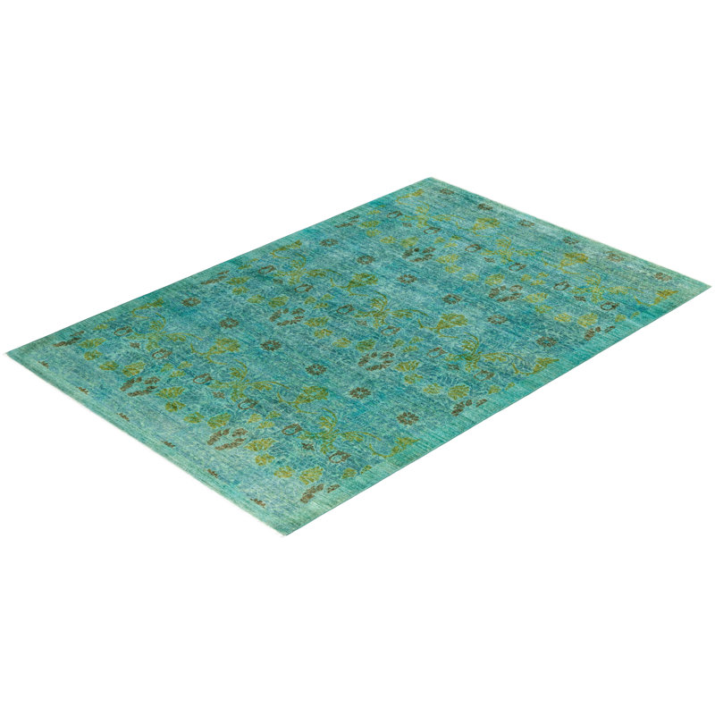 Overyed One-of-a-Kind Rectangle 6'2" X 9' Hand Knotted Area Rug