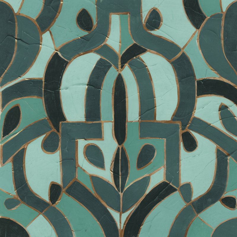 Turquoise Mosaic IV by June Erica Vess - Wrapped Canvas Painting, 122cm H x 122cm W