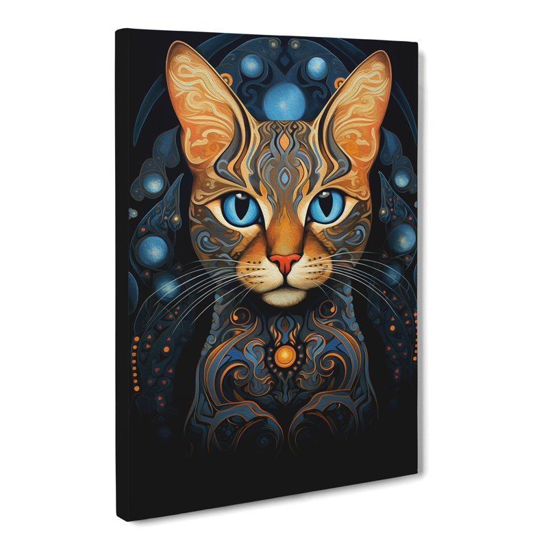 Bengal Cat Nouveau - Wrapped Canvas, 76cm H x 50cm W x 3cm D