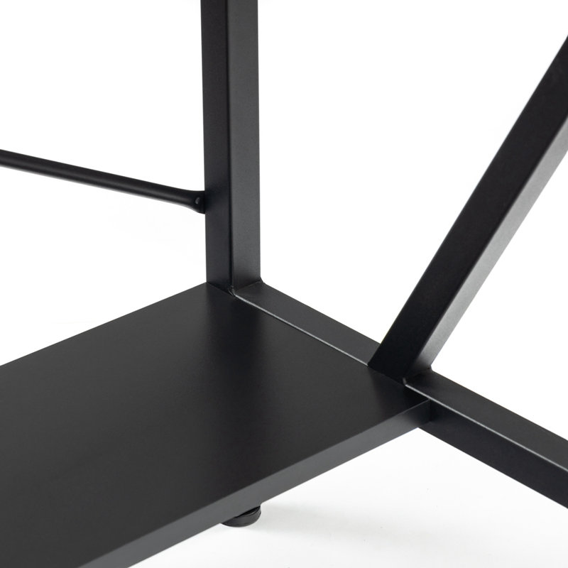 Labbe Metal Base Computer Desk with Power Outlet