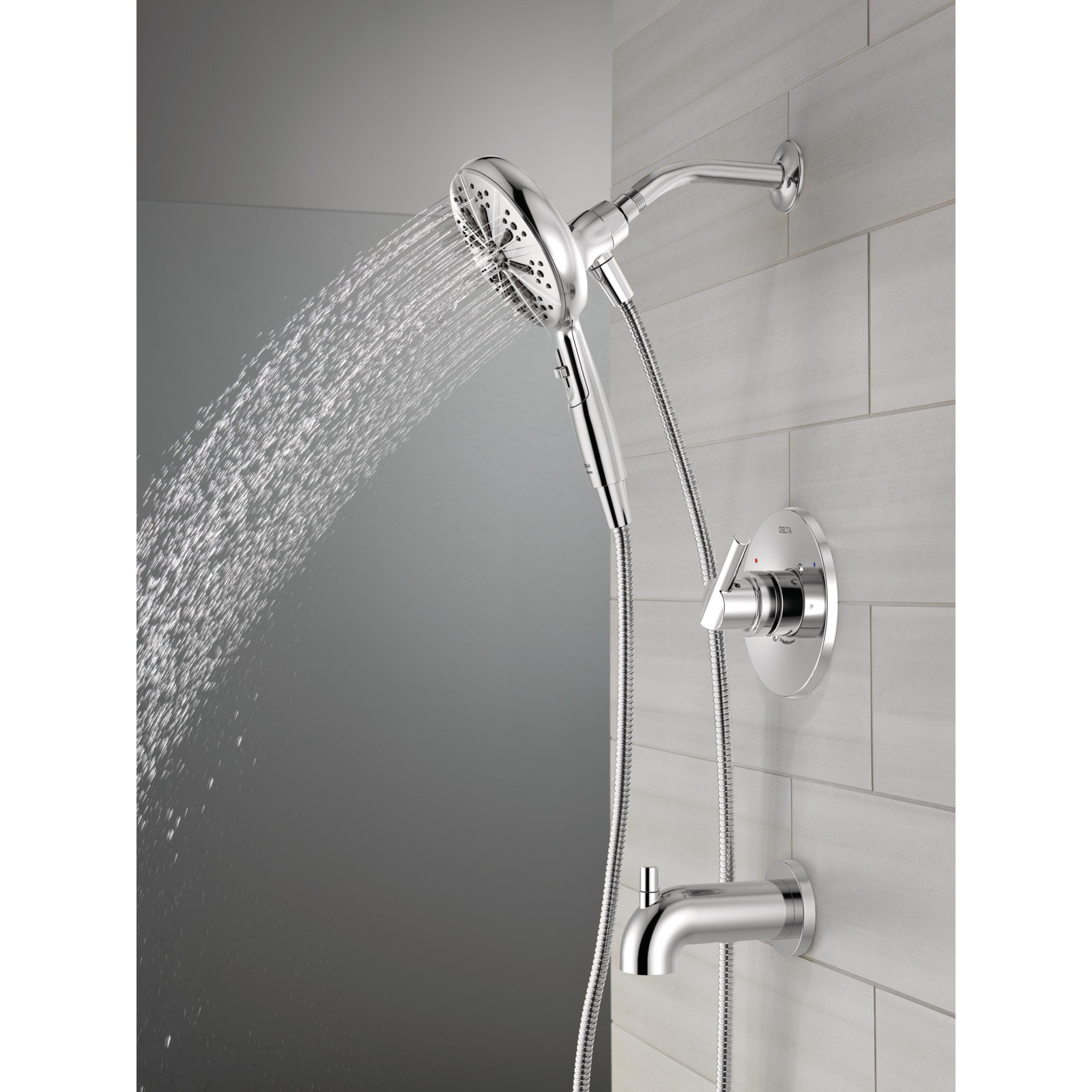 Nicoli Monitor 14 Series Tub and Shower Set, Chrome