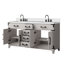 Meuble-lavabo double en chêne gris 60 po X P 22 po D, plateau en marbre de culture et robinet-117980198