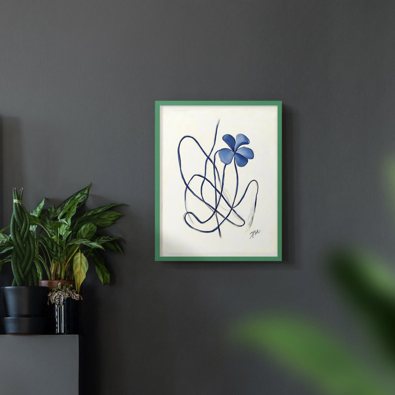 Série FLORAL DCXLVII - Impression encadrée de qualité supérieure - Prêt à accrocher - Aucun clou requis, Vert