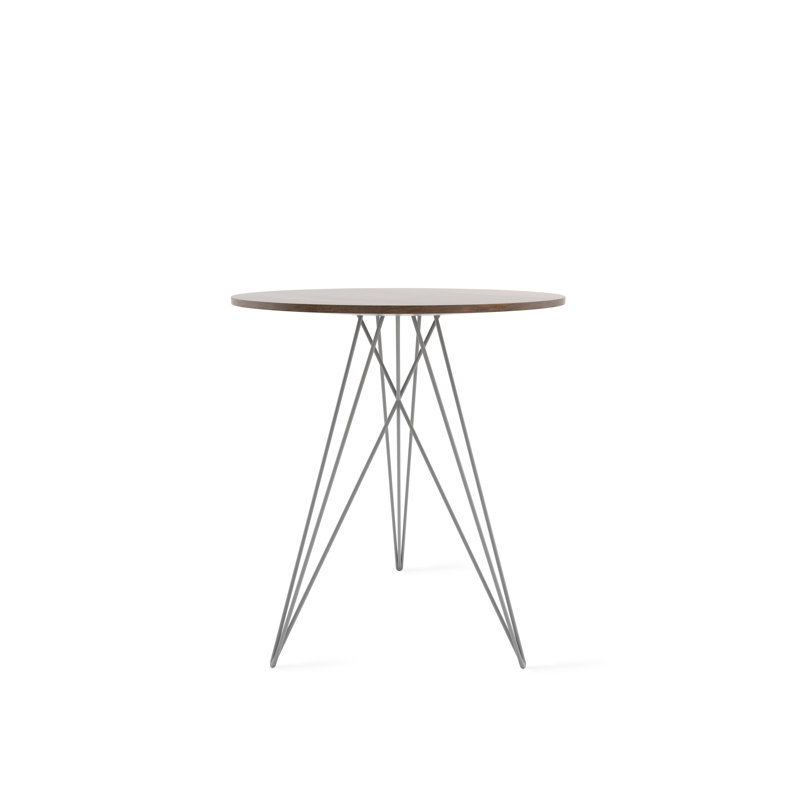 Hudson Solid Wood Top End Table, Walnut, Gray