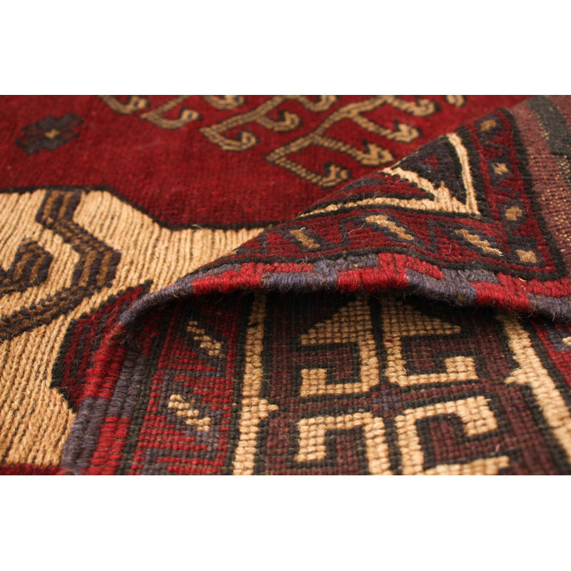Tapis de zone one-of-kind-noué la 2010 rouge tadjik 3 pi 11 po x 6 pi zone de laine 3 po Westbrooke