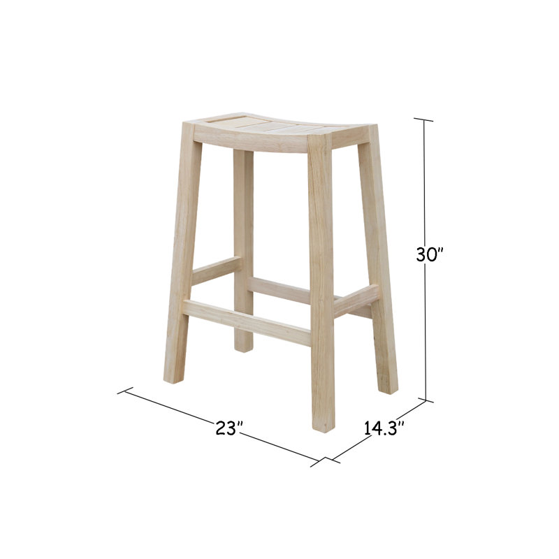 Guzik Solid Wood Counter Stool, Unfinished, Bar Stool (30" Seat Height)