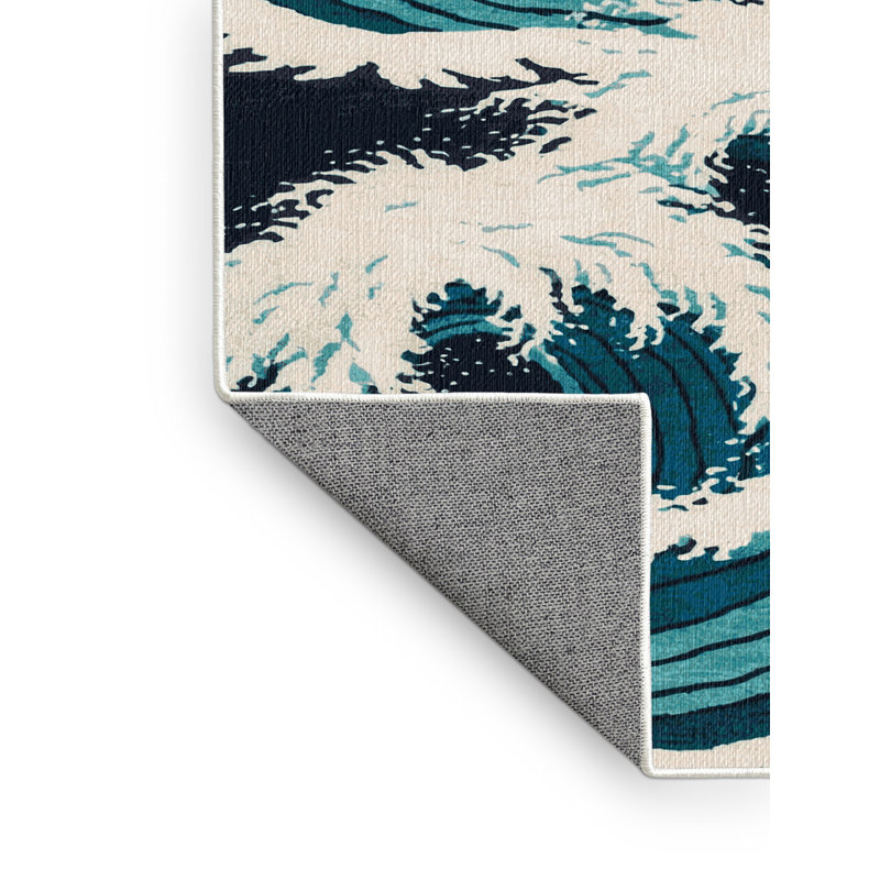  Tapis lavable hawaïen Breaking Waves, Rond 4 pi