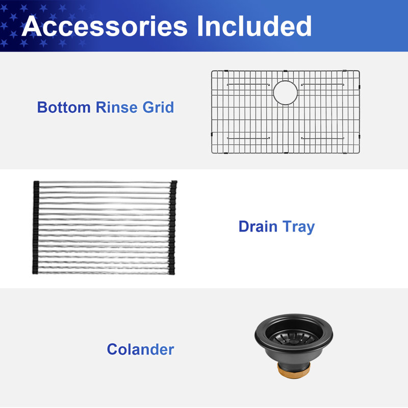 Évier de cuisine encastrable 33 po L x 21 po avec accessoires