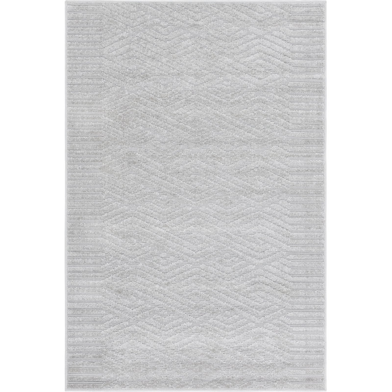Power Loom Gray Indoor/Outdoor Area Rug, Rectangle 4'1" x 6'1"