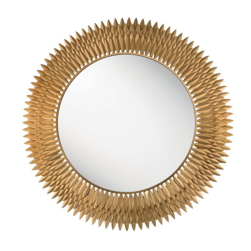 Miroir doré antique 46,75 po Hiren, 46,75 po x 46,75 po, Or antique, Cercle