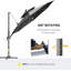 Aarun 330 cm W X 330 cm D Hexagonal Lighted Beach Parasol with Crank Lift-57652053