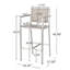 Tabourets 29,50 "avec structure en aluminium antirouille argenté, filet gris, ensemble de 2