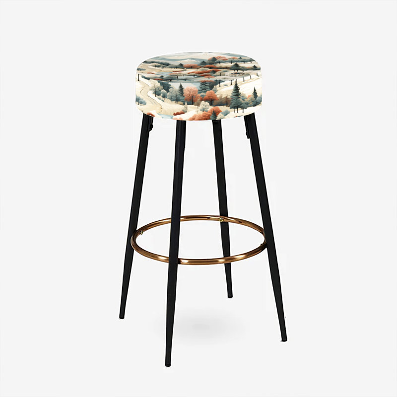 Mountain Cabin - paysage rustique - ensemble de 2 tabourets floraux