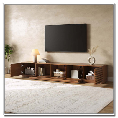 86-inch Modern TV Stand for TVs up to 90", Entertainment Center with Cable Management, Soft-Closing Hinges