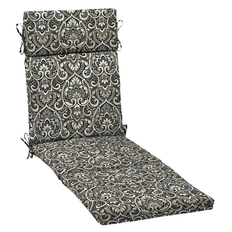 ARDEN Outdoor Chaise Lounge 3.5" Cushion, Black, 2.5" H x 42.5" W x 21" D