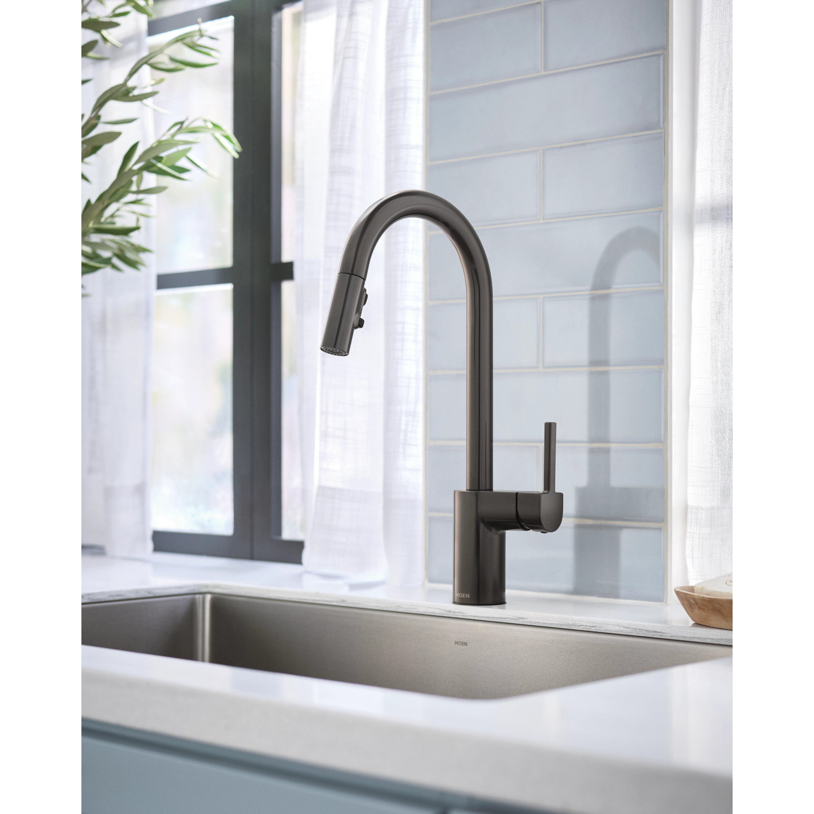 Moen Align Pull-Down Kitchen Faucet, Black Stainless