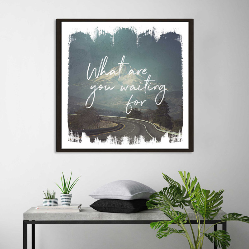 «Wild Wishes III», art textuel, H 21,5 po x l 21,5 po x P 2 po, Cadre flottant espresso