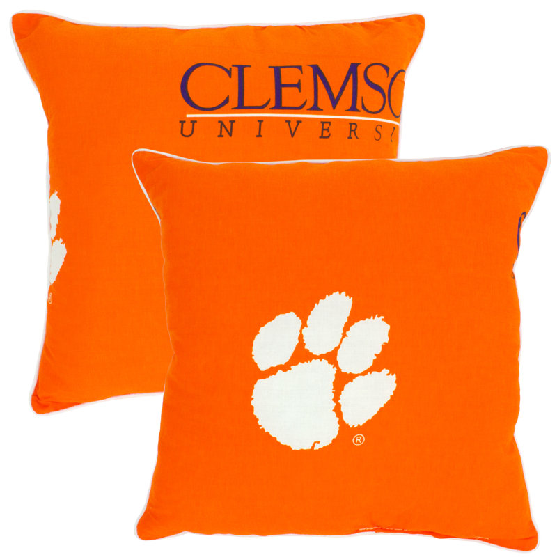 Housse de coussin carré NCAA, Clemson