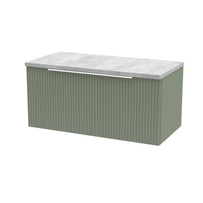 Fluted 80Cm Wall Mounted Bathroom Vanity Base