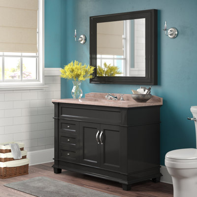 Ensemble de meuble-lavabo de salle de bain simple avec miroir 48 po Carrasquillo