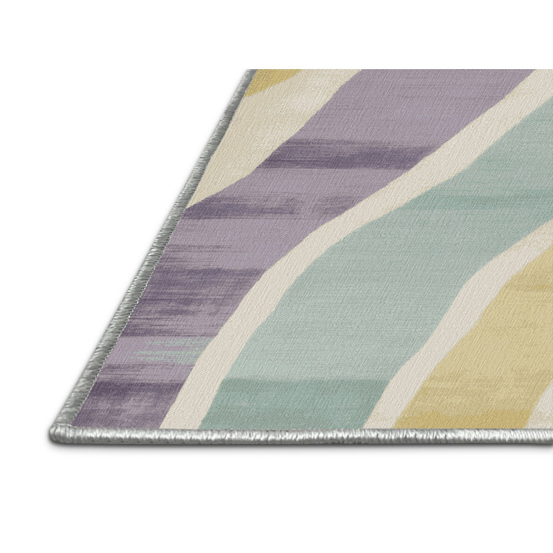 Tapis beige lavable à la machine, Rectangulaire 2 pi x 3 pi
