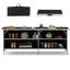 Table de bar pliante portative avec tablettes en aluminium à 2 niveaux-175728309