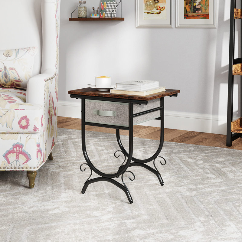 48cm W Iron Bedside Table