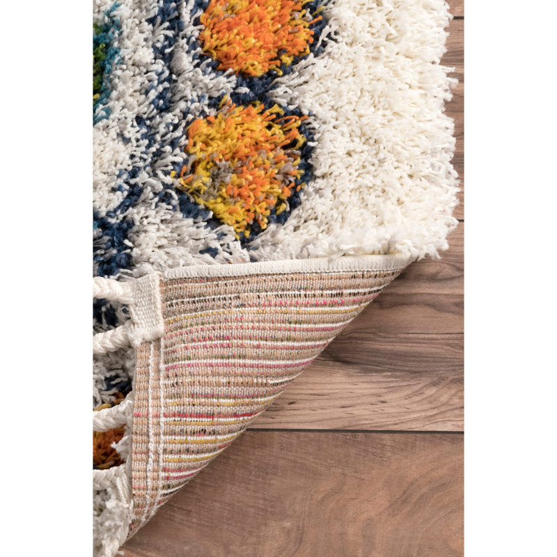 Tapis bleu / orange Jeb, Rectangle 4 pi x 6 pi 8 po