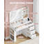 Vanity Desk with Large HD Mirror, Makeup Vanity with Led Lights, Dressing Table with Power Strip, 6 Storage Shelves, 5 Drawers and Side Open Storage, Simple, White