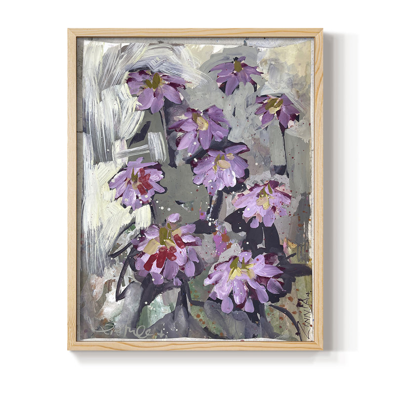 Impression encadrée Zinnia II - bois massif, Naturel, H 30 po x l 24 po