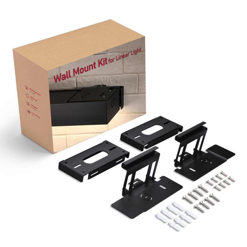 Ensemble de fixation murale pour lumières linéaires à DEL LinearLux, support en acier pour luminaire simple