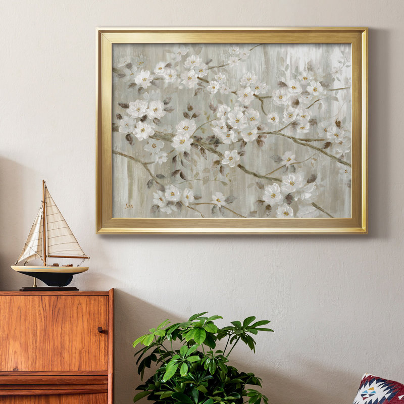 «Neutral Spring» - peinture encadrée, Gold Framed Canvas, H 18,5 po x l 24,5 po x P 1,5 po