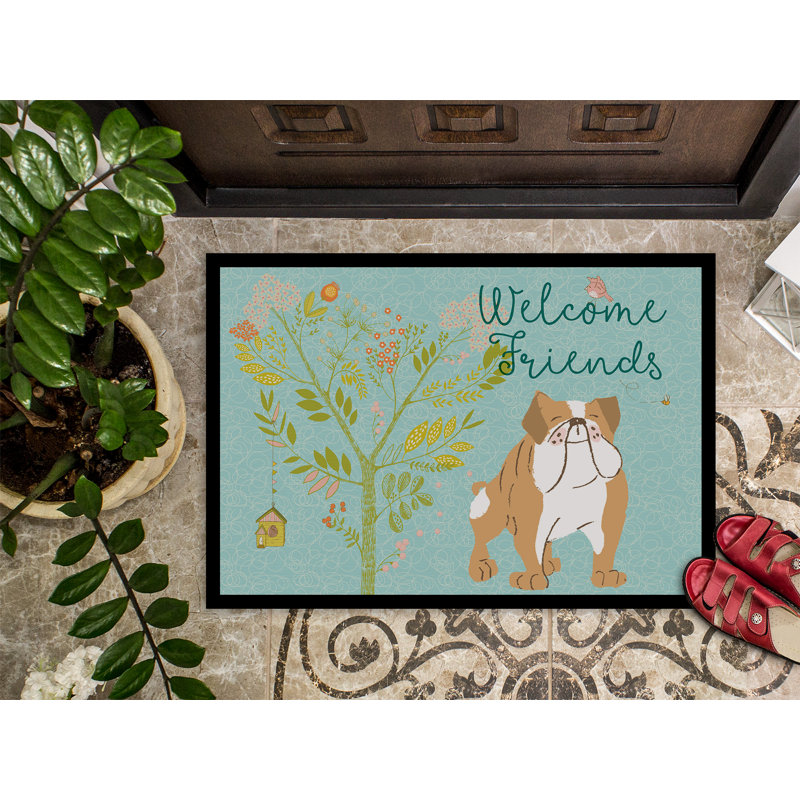 Yonker Non-Slip Indoor / Outdoor Doormat, Brown English Bulldog 