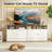 63" Large Cat Litter Box Enclosure Furniture, 2-in-1 Convertible TV Stand with Power Outlet, Sliding Bottom for Easy Cleaning, Cat House Cabinet for 2 Cat, Walnut-569163532