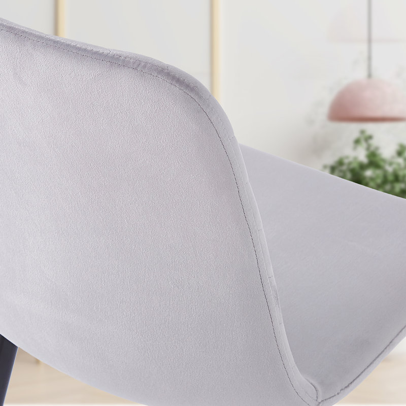 Chaise d'appoint en velours Kyomie, Gris