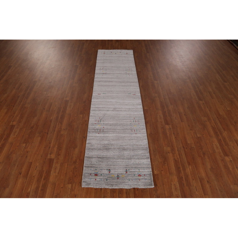 Handmade Gabbeh Style Oriental Runner Rug 3x10