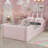 Upholstered Platform Bed with Rabbit Cushion-479619234
