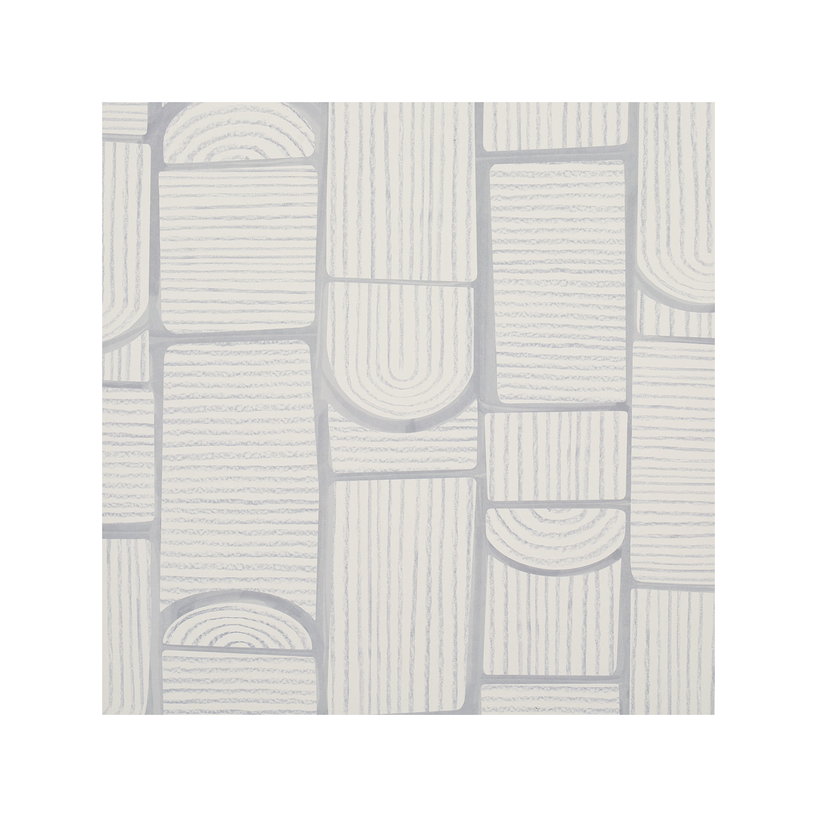 Schumacher x Backdrop Bloomsbury Wallpaper, Cool Gray