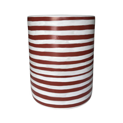 Tempest Ceramic Table In Red Stripes