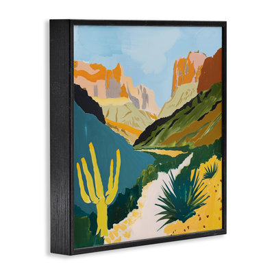 Modern Arid Canyon Scenery Framed Giclee Art, design by Walker Noble