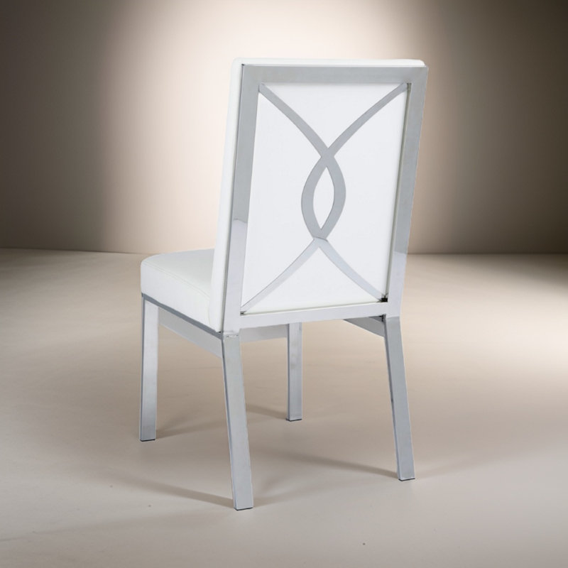 Chaise parsons en velours Kyrsti, Blanc