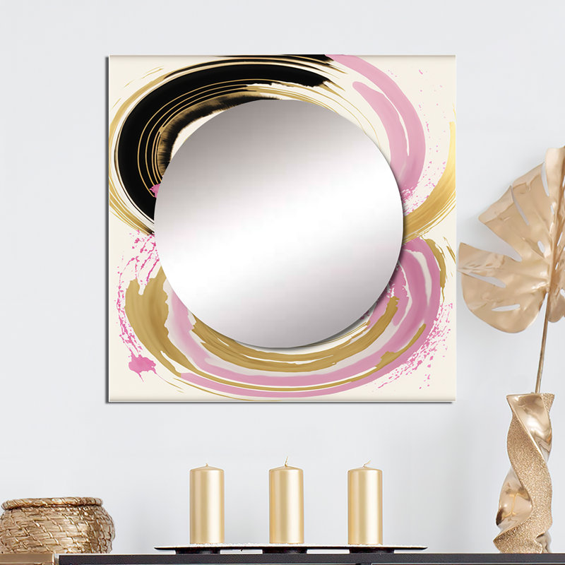 Ismar - art de miroir mural de salon moderne carré, 29 po x 29 po