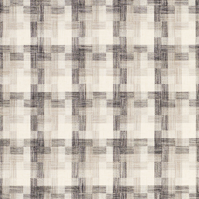 Boro Plaid Fabric, Charcoal