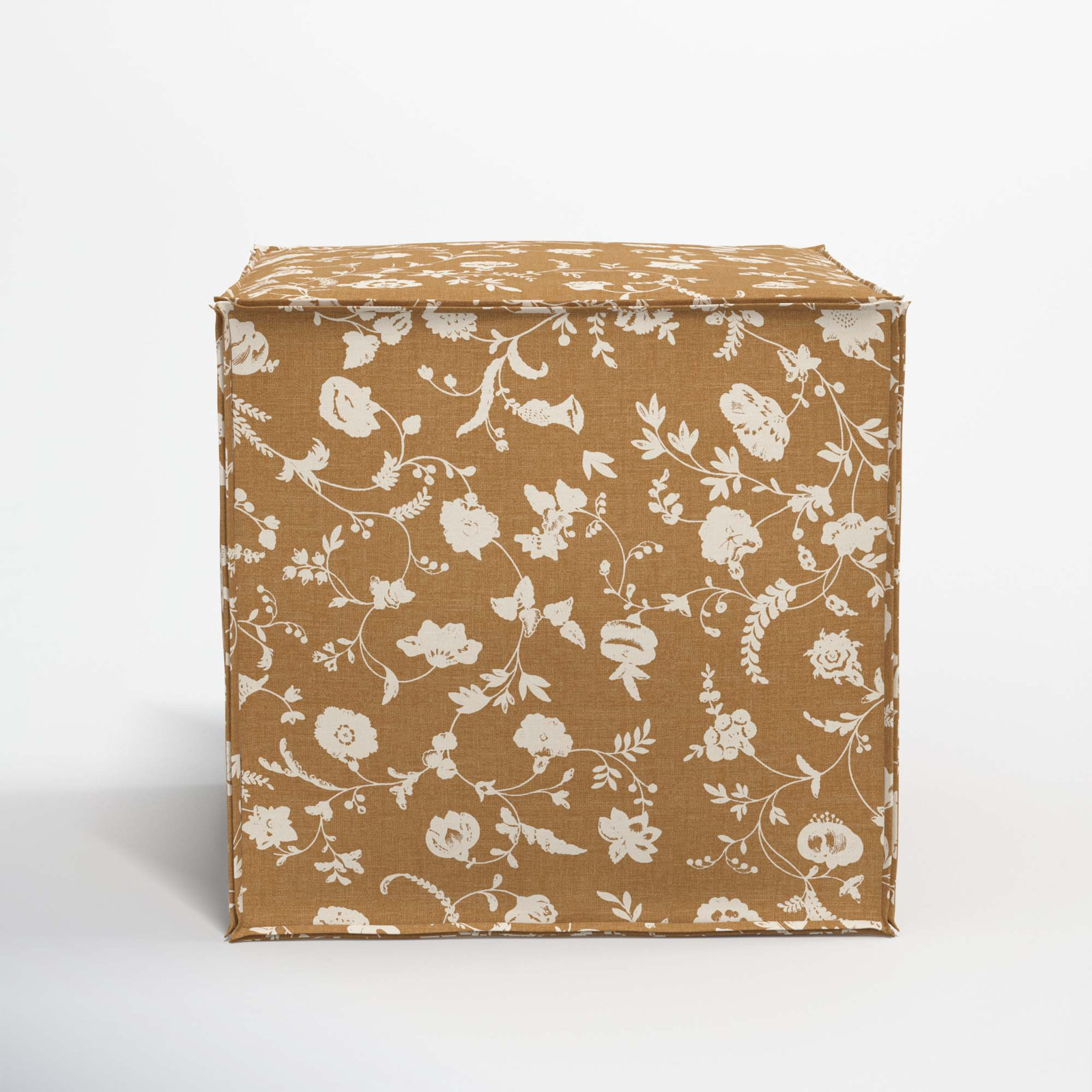 Esmerelda Upholstered Ottoman, Robina Floral Ochre