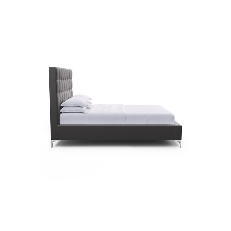 Bryant Upholstered Bed, Ebony, Twin, Plush Velvet Graphite